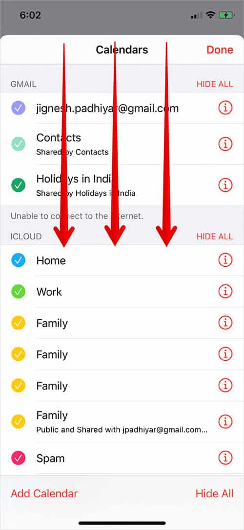 Refresh Calendar on iPhone or iPad