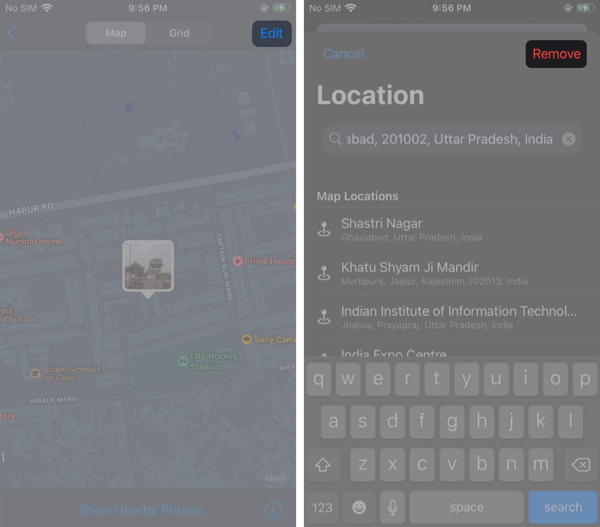 Remove the geolocation from old photos