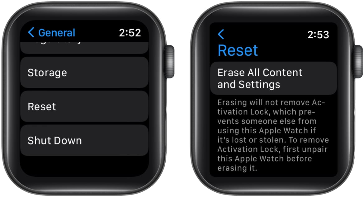 Reset your Apple Watch