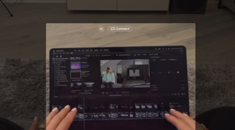 Select Connect which appears in the Vision Pro view above your Mac