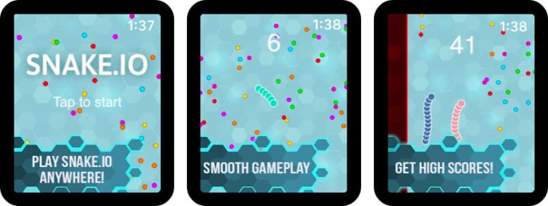 Snakeio game app for Apple Watch