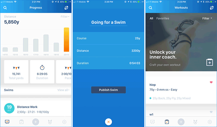 Swimcom Swimming iPad App Screenshot