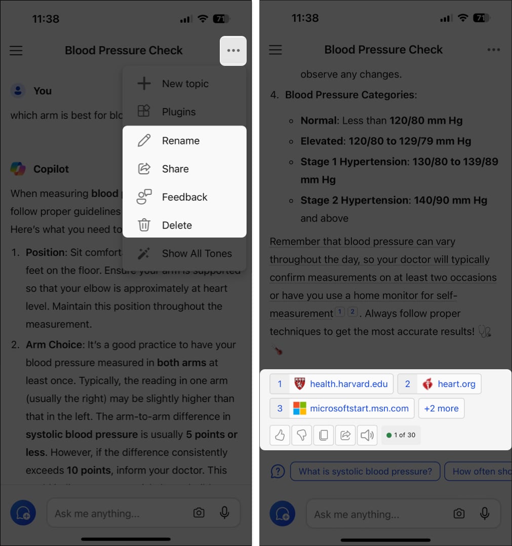 Tap the three dots you will see rename share delete and feedback