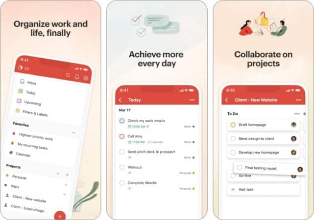 Todoist best Thanksgiving app for iPhone
