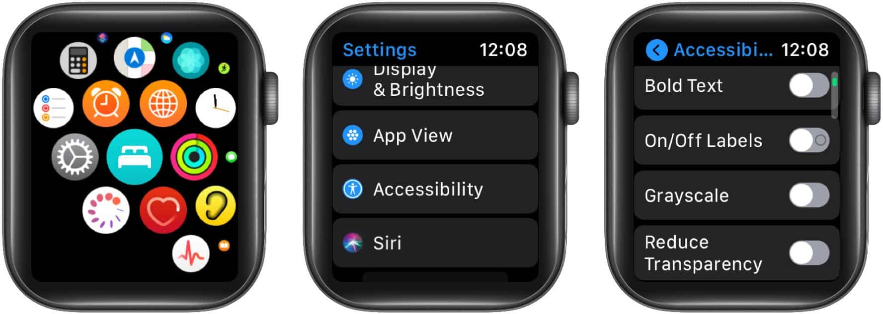Turn on bold text and other text settings on your Apple Watch