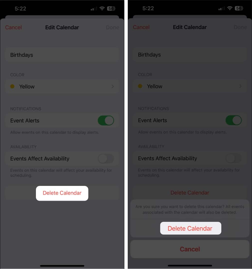 Unsubscribe from third party calendars on iPhone