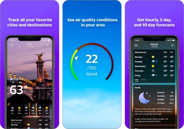 Yahoo Weather app for iPhone