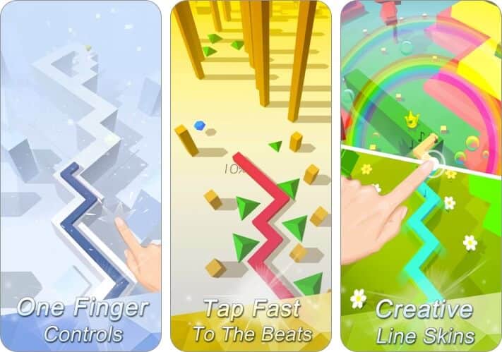 Dancing Line iPhone and iPad music game screenshot