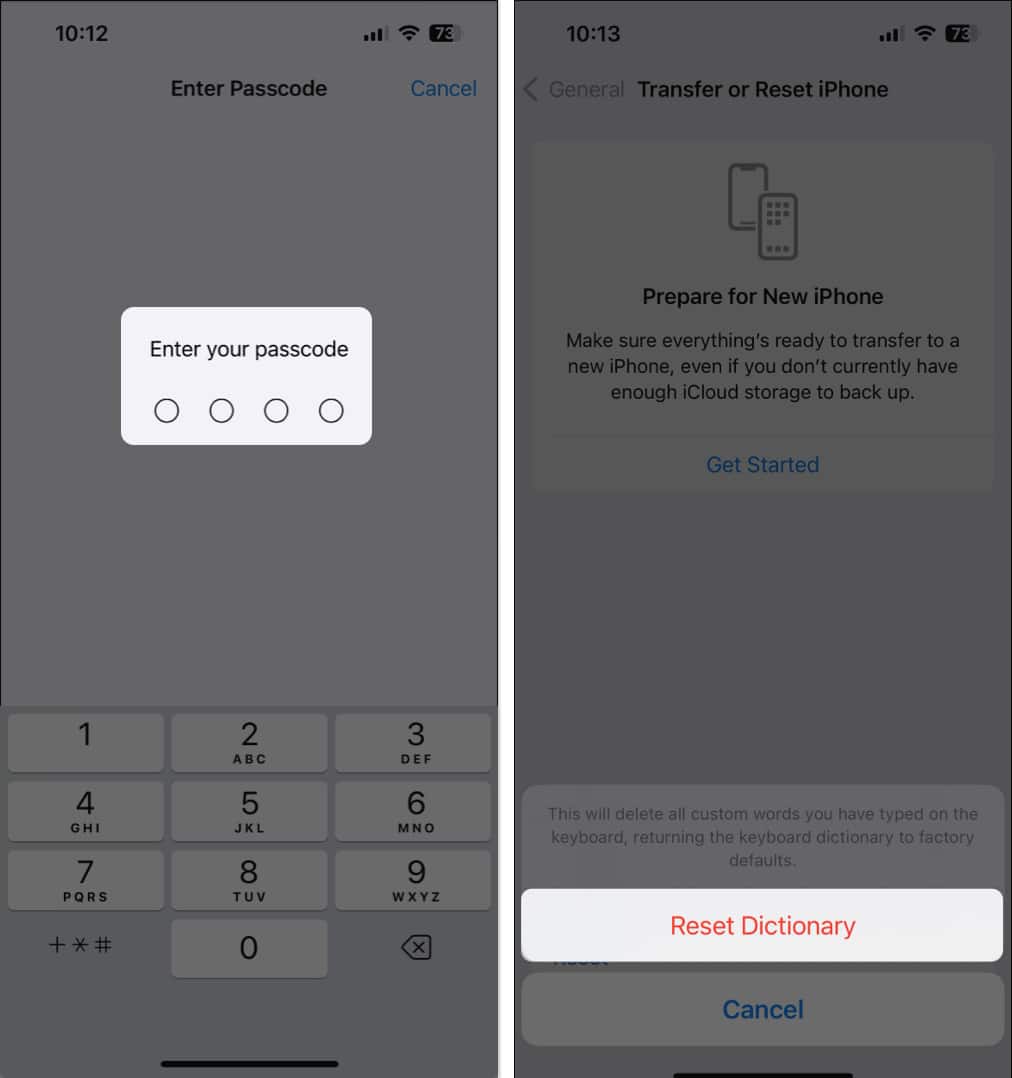 enter iphone password