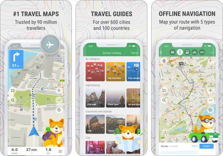 mapsme offiline map iphone and ipad app screenshot