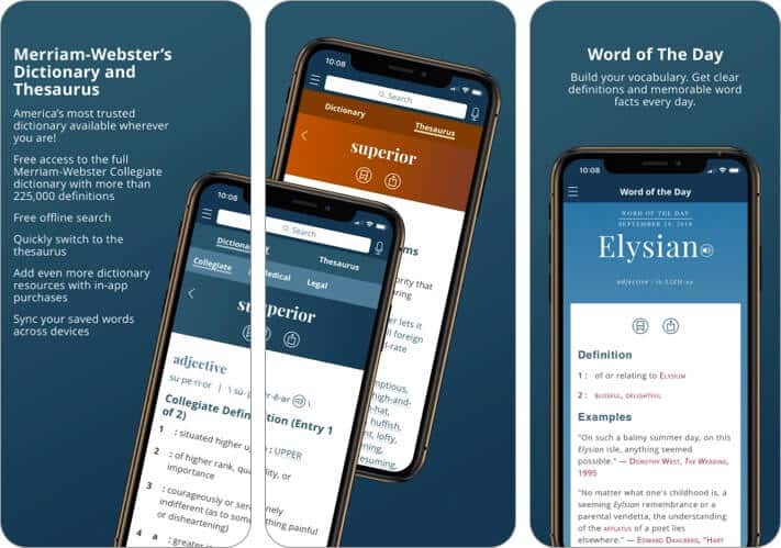 Merriam Webster Dictionary iPhone and iPad App Screenshot