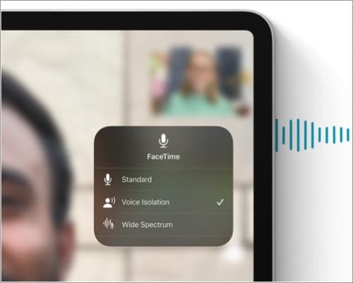 Mic modes on iPad is great for video conferencing