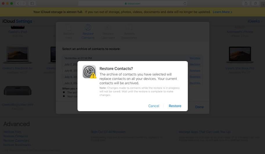 restore deleted iphone contacts from icloudcom
