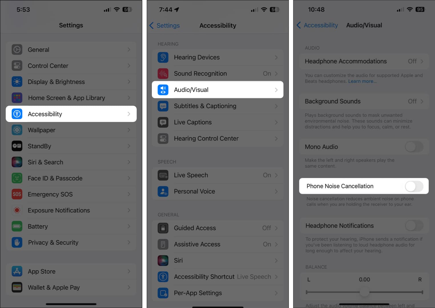 turn off phone noise cancellation