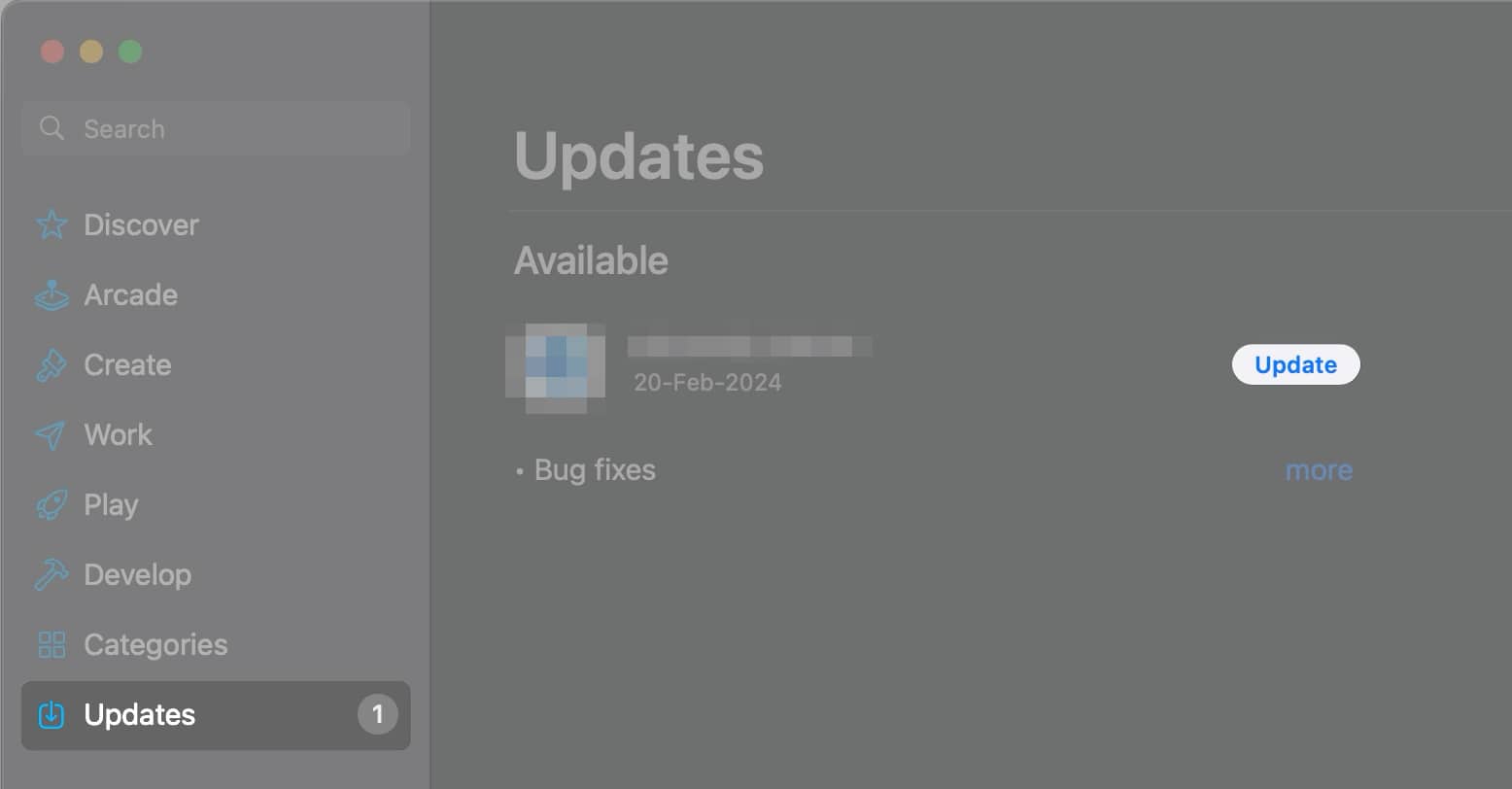 Go to Updates menu in Mac App Store Click Update