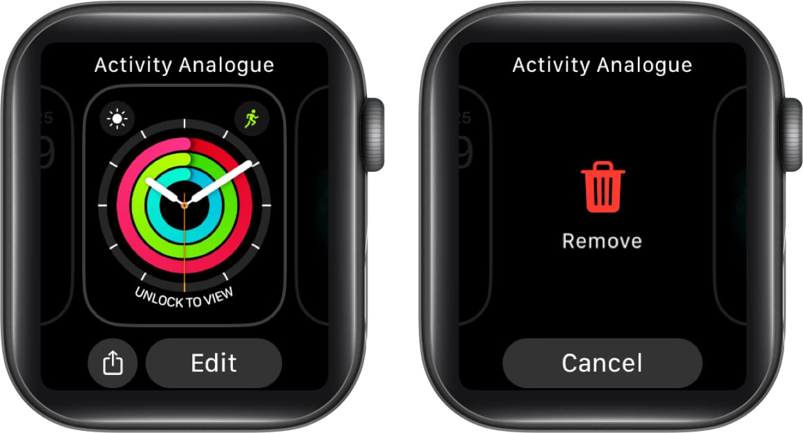 Remove watch face