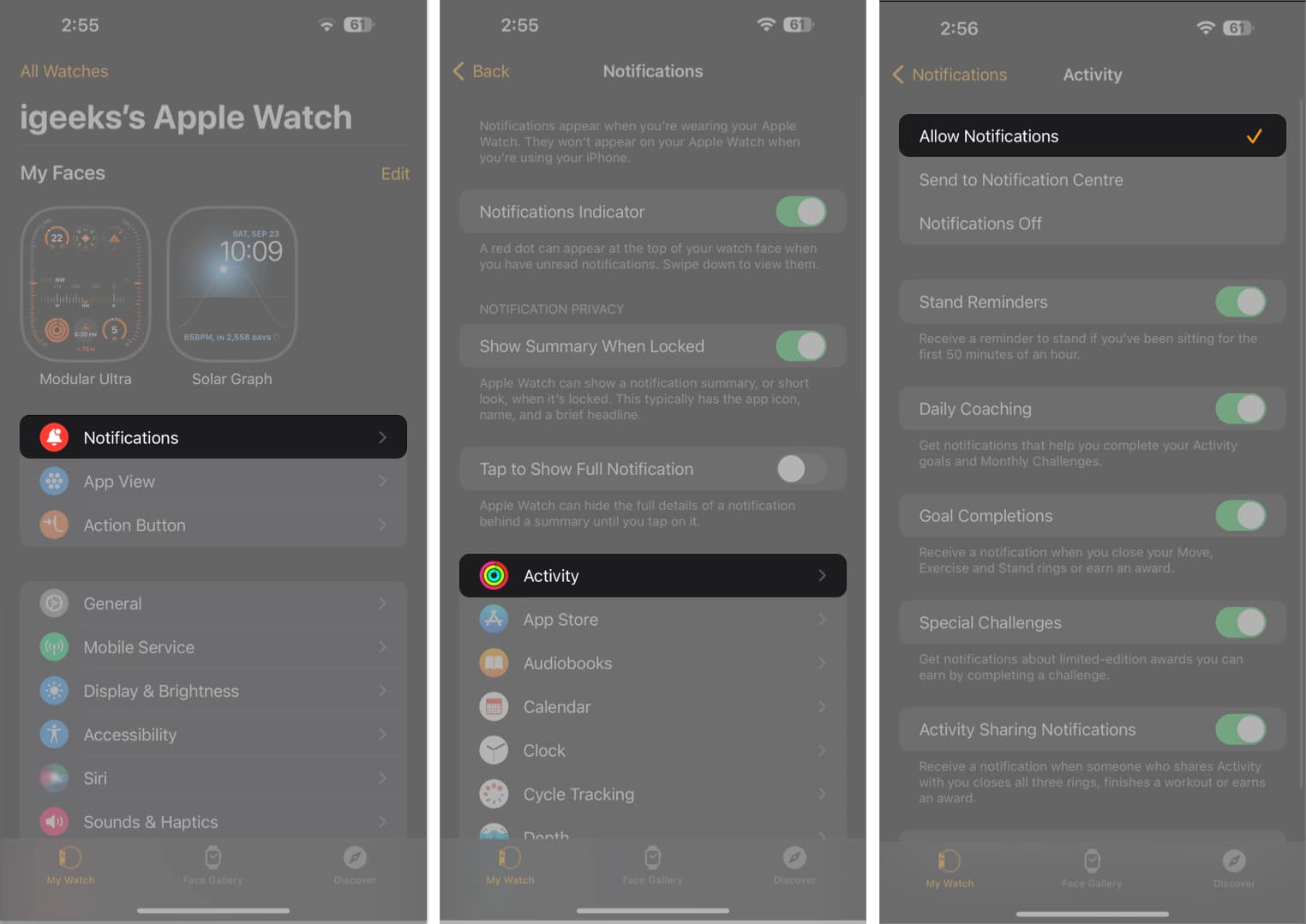 Tap Notifications Activity Allow Notifications