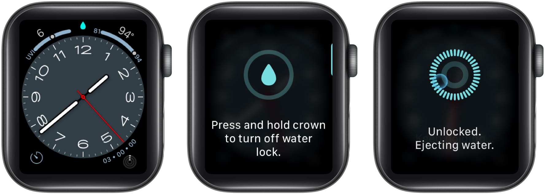 Option to disable the Water Lock feature on the Apple Watch