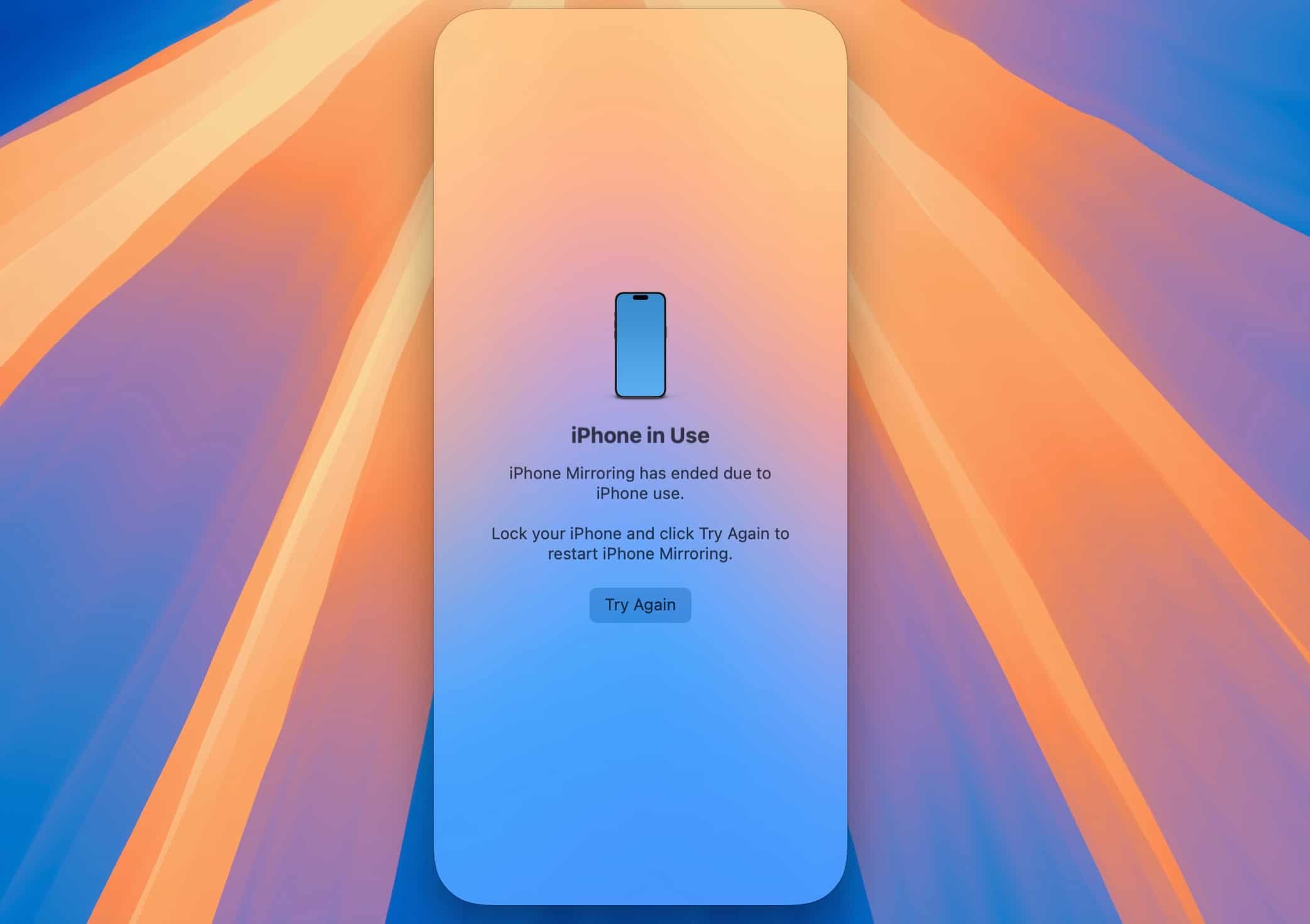 Exiting the iPhone Mirroring app on a Mac