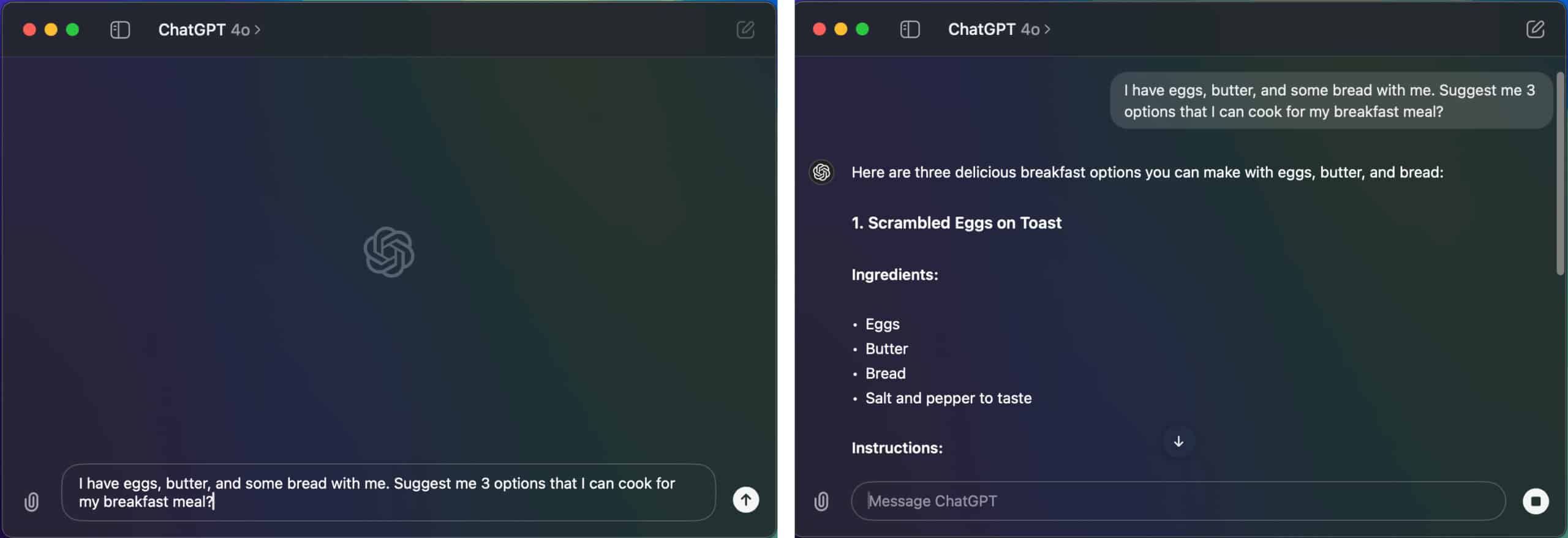 Ask questions to ChatGPT on Mac