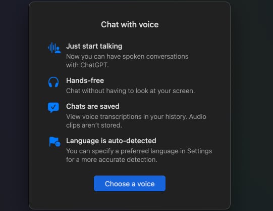 Choose a voice to proceed further