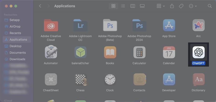Double click to Open ChatGPT app on Mac