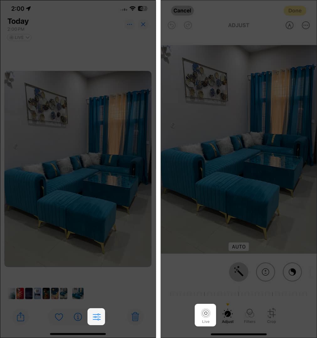 Editing Live Photos in iPhone Photos app