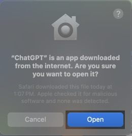 Open ChatGPT Mac application
