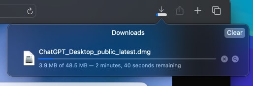 Open ChatGPT dmg file on Mac