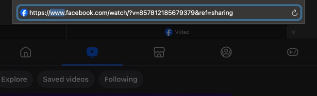 URL of the Facebook video to download