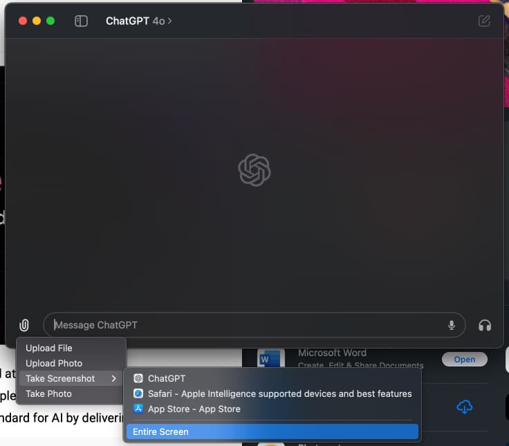 Select Take Screenshot and choose browser