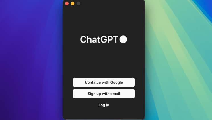 Sign in or create a new ChatGPT account