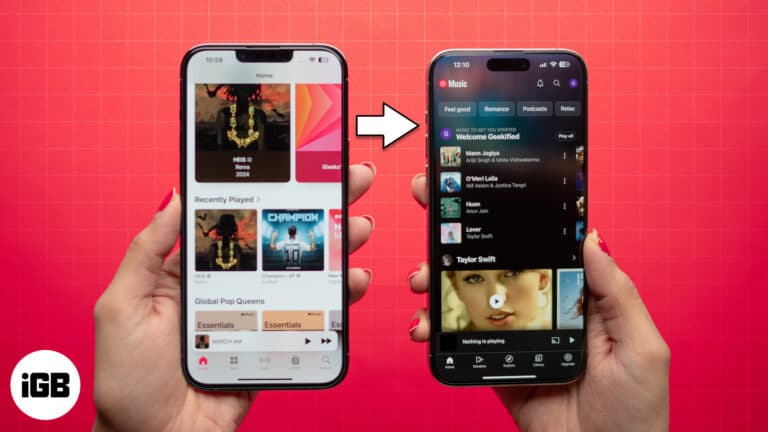 Apple Music and YouTube Music apps on iPhones.