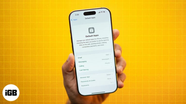 Default Apps section in iOS 18.2 to change the default apps on an iPhone.