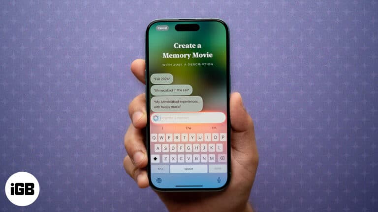 Creating a memory movie with Apple Intelligence on an iPhone.