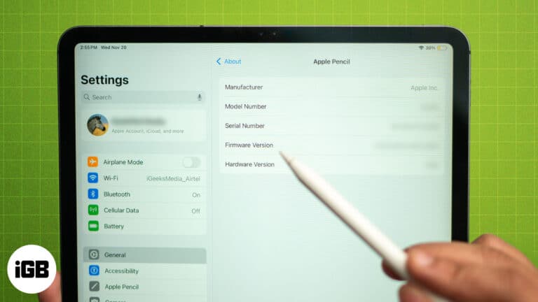 How to find out your Apple Pencil firmware version.