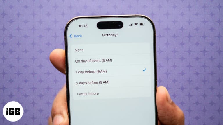 Setting up a birthday reminder on an iPhone.