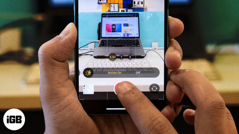 Using Action mode to record videos on an iPhone.