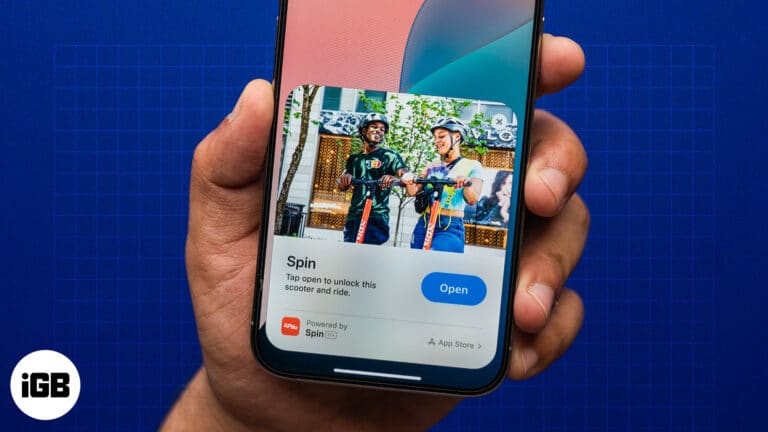 An App Clip on an iPhone.