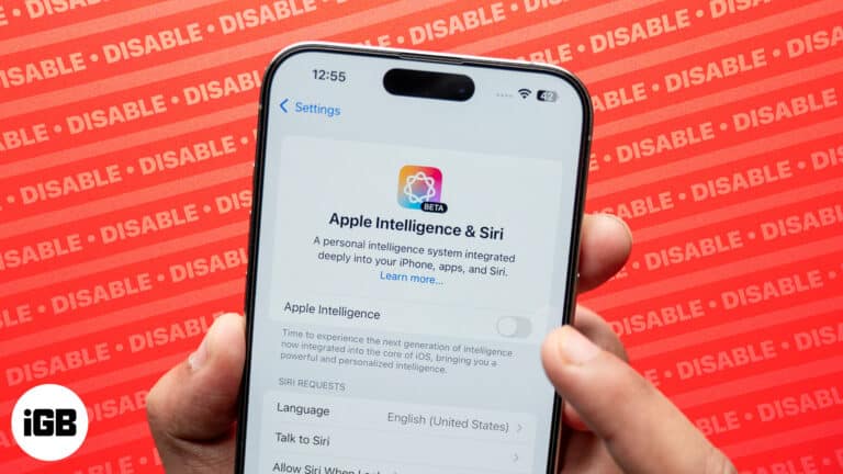 Turning off Apple Intelligence on an iPhone.