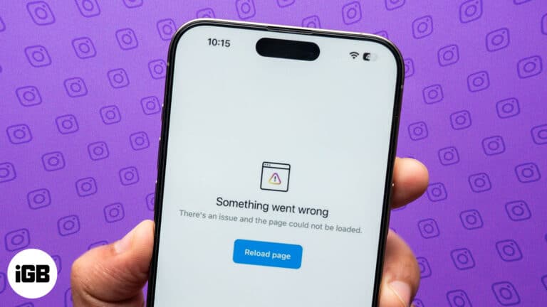 Instagram's "Something Went Wrong" error on an iPhone.