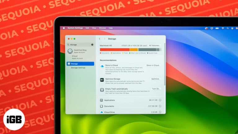 Not enough space to install macOS Sequoia.