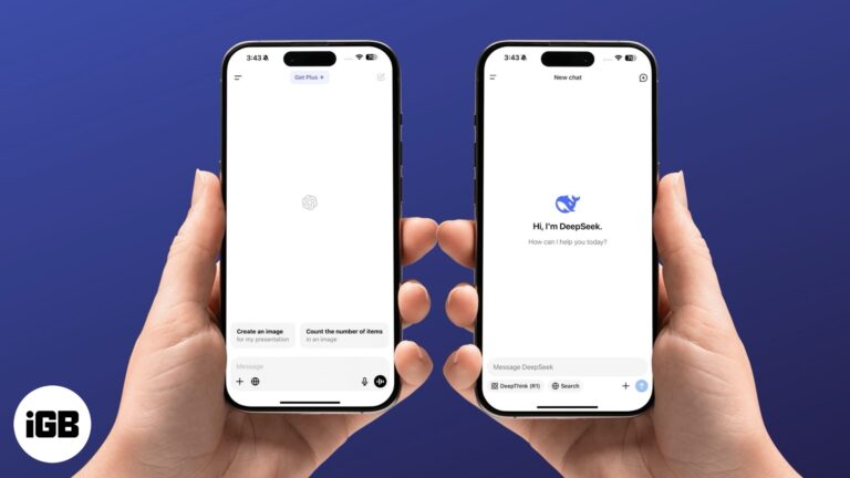 DeepSeek - AI Assistant vs. ChatGPT iPhone apps.