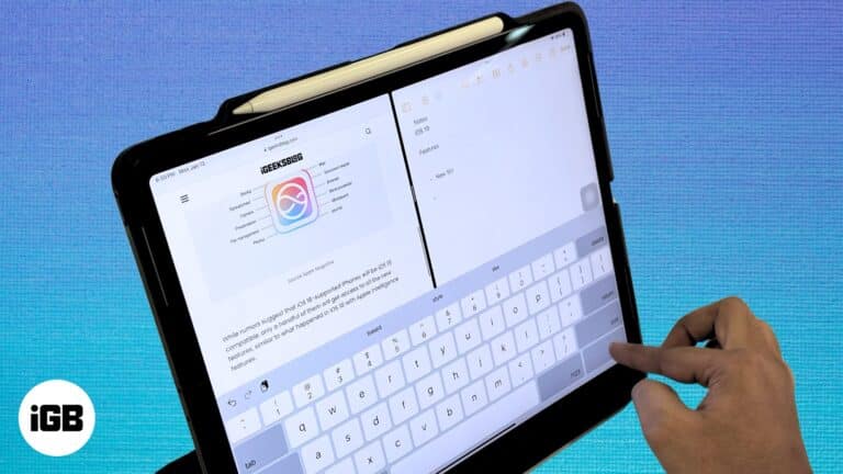 Two apps open in Split View mode on an iPad.