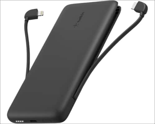 Belkin boostcharge portable charger with built in cables
