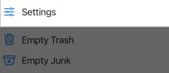 Choosing Settings option from the drop down menu