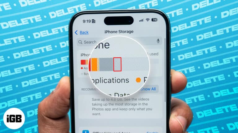 iPhone Storage page in iOS Settings app.