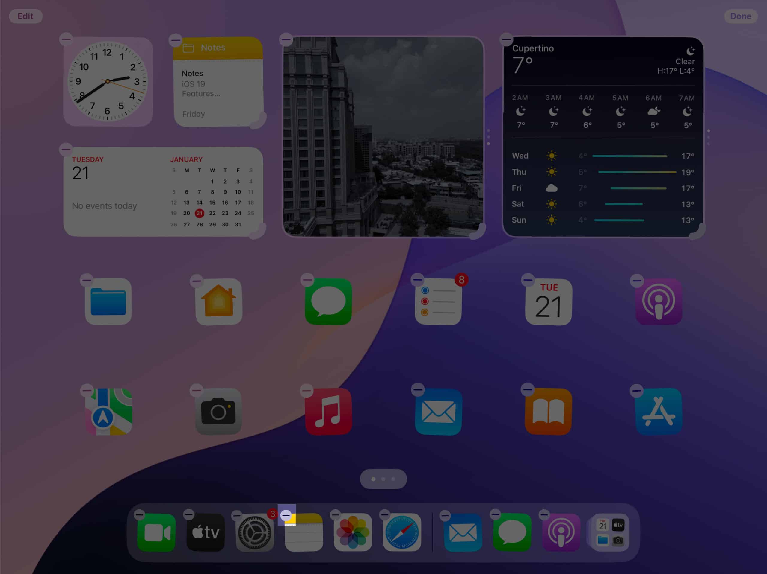 Removing an app from the iPad's Dock.