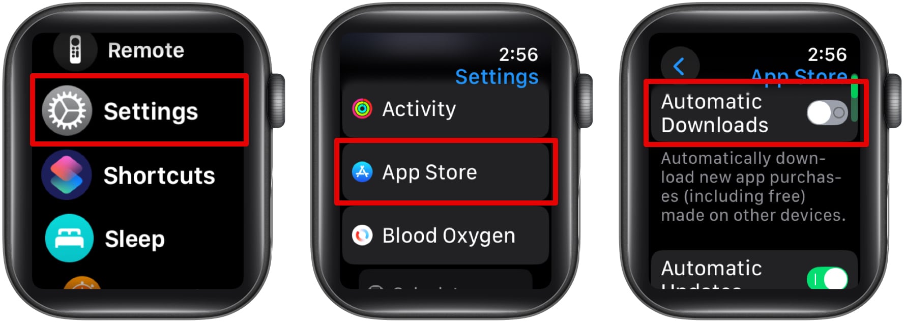 Turning off Automatic Downloads in the Apple Watch Settings app