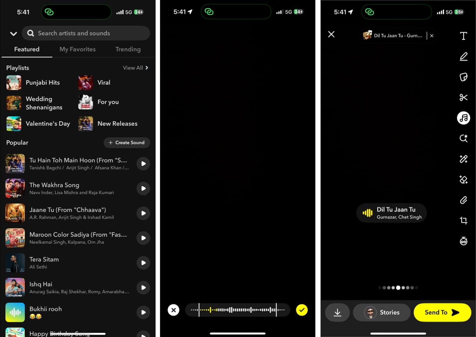 Add background music to a Snapchat Story